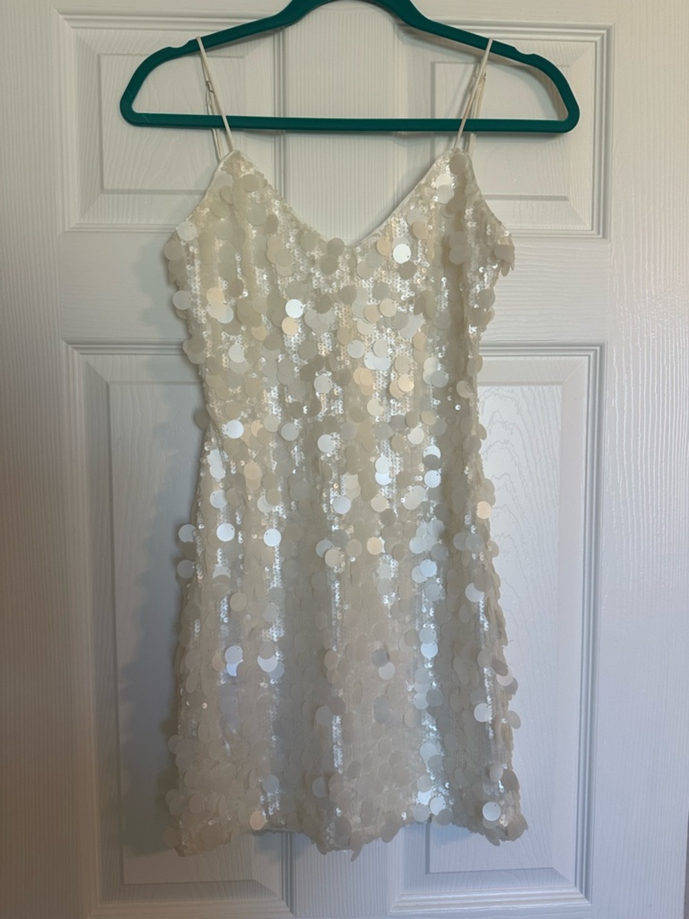 Meshki White Sequin Mini Dress